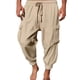 thumbnail image 2 of Pantalones deportivos de color liso para hombre, holgados, con cordones y pierna roscada, cargo, de longitud hasta el tobillo, 2 of 6