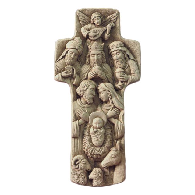 Carruth Studio, First Noel Plaque, Original Sculpture Handcrafted in Stone, Artisan Made