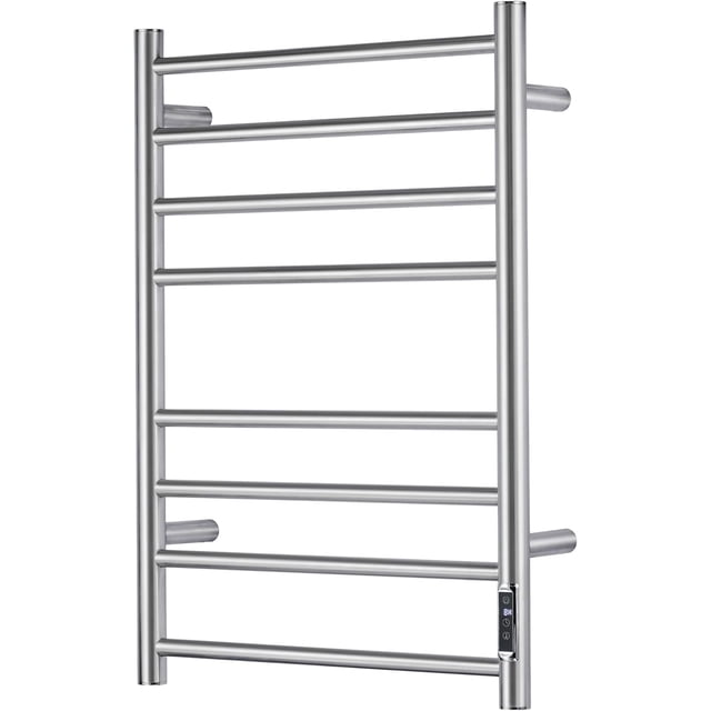 Electric Towel Warmer - Wall Mounted Bathroom Heated Towel Rack Plug-in Design & Brushed Stainless Finish