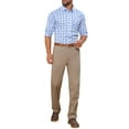 thumbnail image 2 of Camisa de vestir de manga larga a cuadros para hombre Inspire Chic, con cuello de punta, botón, camisa de cuadros XL blanca y azul, 2 of 6