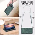 thumbnail image 4 of ELEHOLD Case for iPhone 16 Plus, PU Leather Zipper Wallet Flip Folio Case with Card Holder &  Wrist Strap &  Stand,Green, 4 of 6