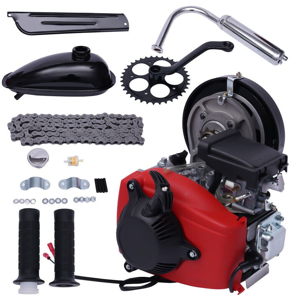 YIYIBYUS Bike Engine Motor Kit 4-Stroke 49CC Bicycle Motorized Gas Petrol Motor Set Scooter Conversion kit