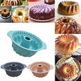 thumbnail image 6 of activity 9.5 in Silicone Cake Pan, Non-stick Bundt Pan with Sturdy Handle, Cake Baking Molds for Bundt Cakes, Bakeware for Cake, Jello, Gelatin, Bread, Para Gelatinas, 6 of 7