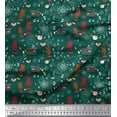 thumbnail image 1 of Soimoi Viscose Chiffon Fabric Bird,Floral & Racoon Cartoon Decor Fabric Printed Yard 42 Inch Wide, 1 of 1