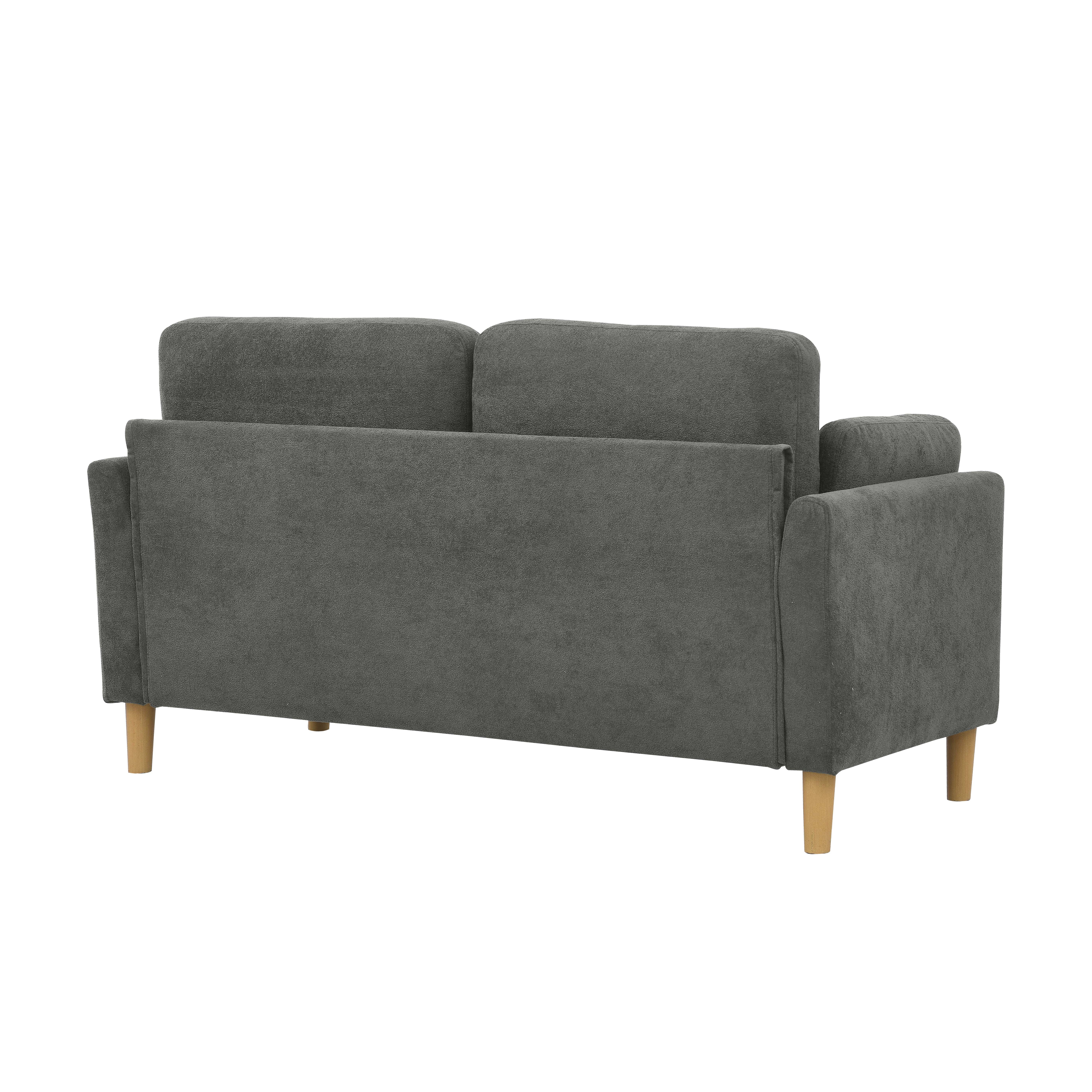 FFH 66" Loveseat Couch, Modern 2-Seater Sofa for Small Space, Gray Polyester