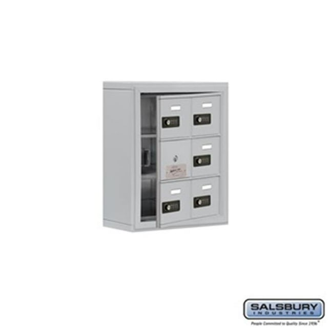 SalsburyIndustries 19135-06ASC Cell Phone Storage Locker With Front Access Panel - 3 Door High Unit, Aluminum