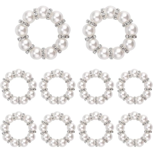 Advancent 12 piezas de soporte de anillos para servilletas con cuentas, elegante adición a la configuración de , anillos para servilletas de Mostrada