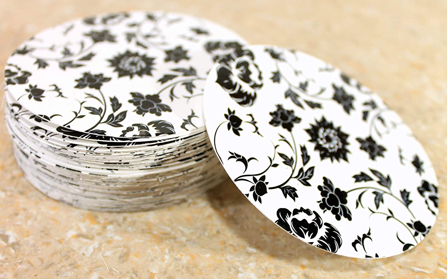 eSplanade Disposable Printed Coasters Made with Thick Paper (Set of