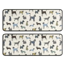 Kitchen Rugs Sets Of 2,Cute Animal Dogs Anti Fatigue Kitchen Mat Rugs Non Slip Washable,Decorative Kitchen Floor Mats for Kitchen,Sink,Laundry,17"x47" 17"x47"
