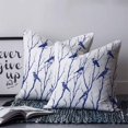 thumbnail image 2 of 14x14 Pillow Covers Set of 2, Navy Blue Branches Birds Throw Pillow Covers Decorative Couch Cushion Case, Abstract Forest Silhouettes Microfiber Square Pillowcases for Bedroom Car Living Room, 2 of 7