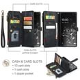 thumbnail image 5 of for Samsung Galaxy S20 Ultra Case Wallet for Women and Men, Samsung Galaxy S20 Ultra Case, PU Leather Magnetic Flip Strap Wristlet Zipper Card Holder Wallet Business Phone Cover for S20 Ultra, Black, 5 of 10