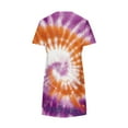 thumbnail image 5 of Dazajoo Summer Mini Dresses for Women 2025 Vacation Tie Dye Short Sleeve Sundress Casual Crew Neck Beach Dress,Multicolor,XL, 5 of 6