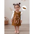 thumbnail image 6 of RUINIXCW Newborn Baby Girl Christmas Gingerbread Outfit Infant Baby Girls Fall Winter Clothes Ribbed Long Sleeve Romper and Dress Overalls Headband Set, 6 of 8