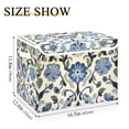 thumbnail image 5 of Yayeee Collapsible Cube Storage Bin with Lid Fabric Closet Decorative Basket with Handles, Blue Floral, 5 of 7