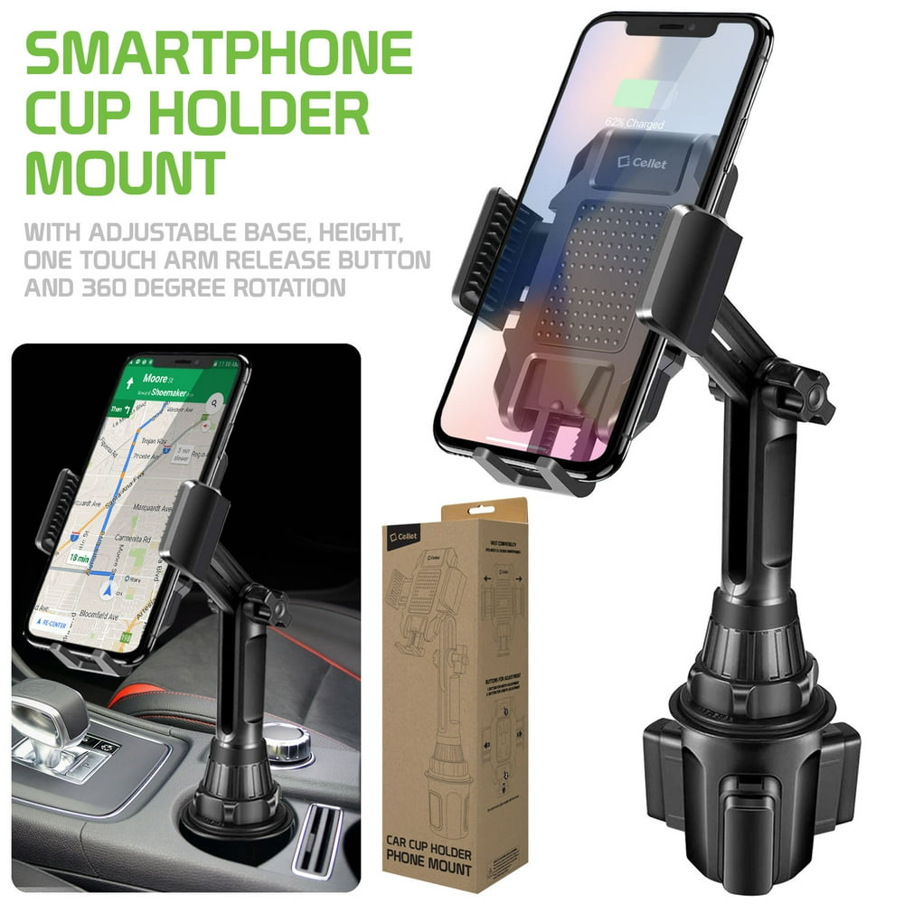 Cellet Smartphone Cup Holder Mount, Heavy Duty Automobile Cup Holder