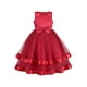 thumbnail image 1 of Vestido de Niña de Flores Color Granate Formal de Fiesta Princesa Concurso Vestido de Gala 7 Años, 1 of 1