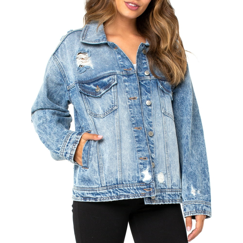 Celebrity Pink Celebrity Pink Junior's Destructed Boyfriend Jacket