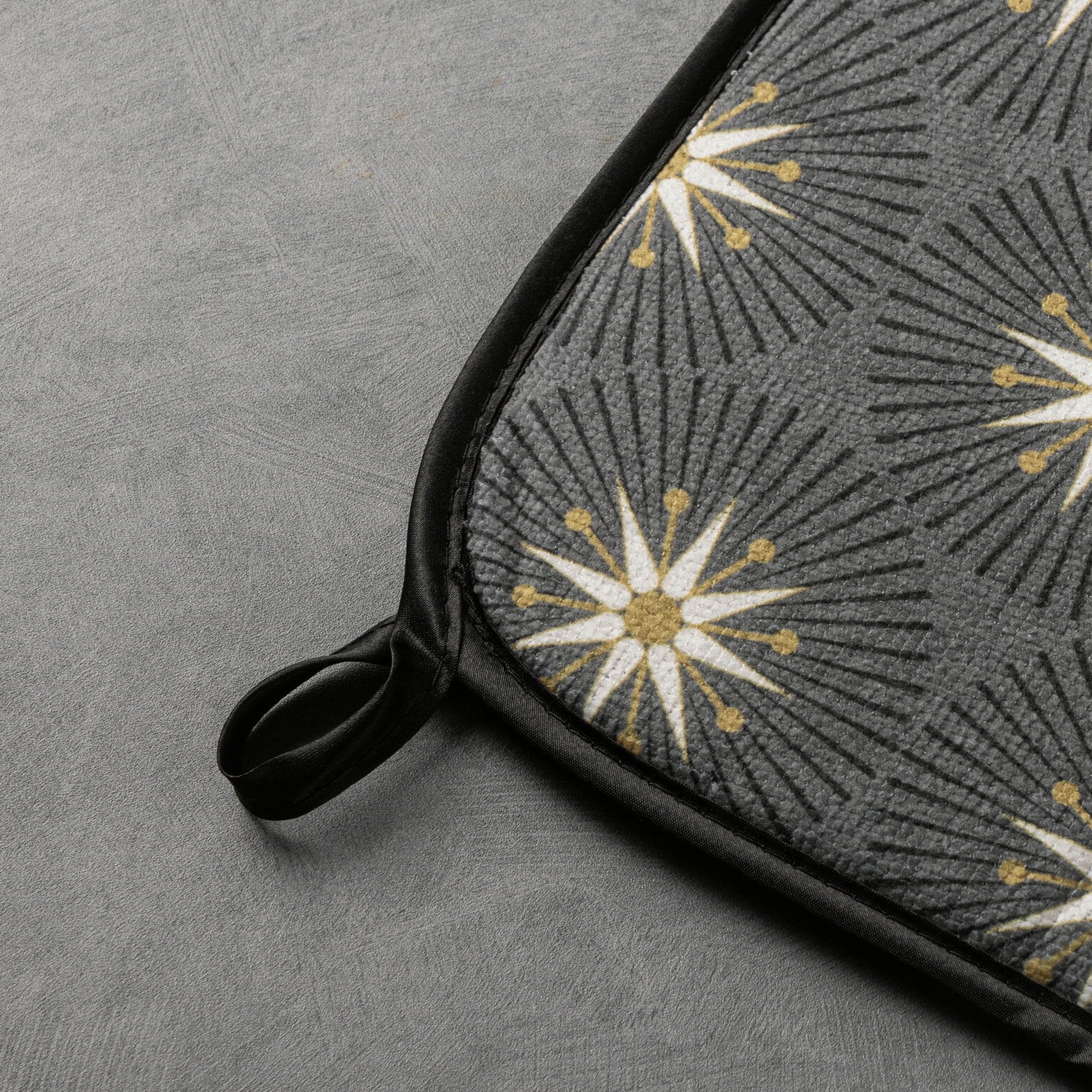 Thyme & Table Starburst Dish Drying Mat, Gray & Gold, 18x24 inches