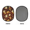 thumbnail image 2 of Pofeuu Pumpkin Leaf Daisy Print Silicone Pot Mat Mitten With Hanging Loop Heat Resistant Oven Mitts Non-Slip Bbq Baking Smoking Potholders, 2 of 7