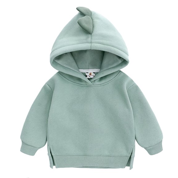 YDFCWXW Toddler Baby Boy Girl Hoodies Solid Color Long Sleeve Pocket Hooded Sweatshirt Top Winter Clothes (Green, 3-6 Months)