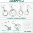 thumbnail image 5 of 1box 12 Pairs 4 style Glass Blank Dome Dangle Earrings Twist Triangle & Ring & Square 304 Stainless Steel Earrings for Women Stainless Steel color 304 Stainless Steel, 5 of 8