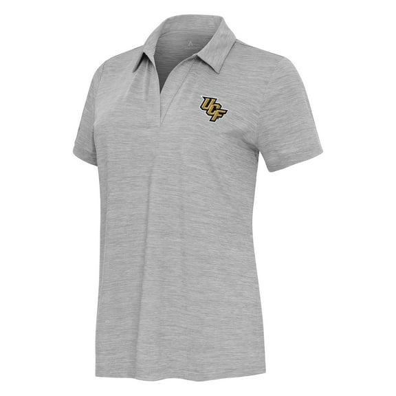 Women's  Antigua Heather Gray UCF Knights Layout V-Neck Polo