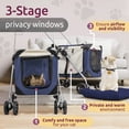 thumbnail image 3 of PetLuv Cat and Dog Stroller, Soft Sided Detachable Pet Carrier & Travel Crate, Plush Bed, Locking Zippers, Privacy Windows, Collapsible, Locking Wheels, 3 of 10