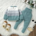 thumbnail image 3 of Newborn Baby Clothes Set Knitted Autumn Infant Boy Sweater Pullover Long Sleeve +Pants Kid Sweater +Trousers 2PC Fashion Striped, 3 of 6