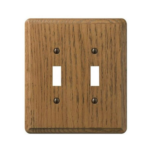 901TT Contemporary Wood 2 Toggle Wall Plate Medium Oak