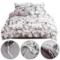 thumbnail image 3 of Peahefy Quilt Cover Set,3Pcs/Set Polyester Marbled Quilt Cover Pillowcase Bedding Set EU-Double Size, Duvet Cover Set, 3 of 8