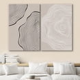 thumbnail image 2 of IDEA4WALL Adhesive Canvas Print Wall Art Set Black Tan White Tree Wood Ring Collage Wall Decorative Bohemian Retro Nature Painting Artwork for Living Room, Bedroom, Office - Canvas 16"x24"x2, 2 of 5