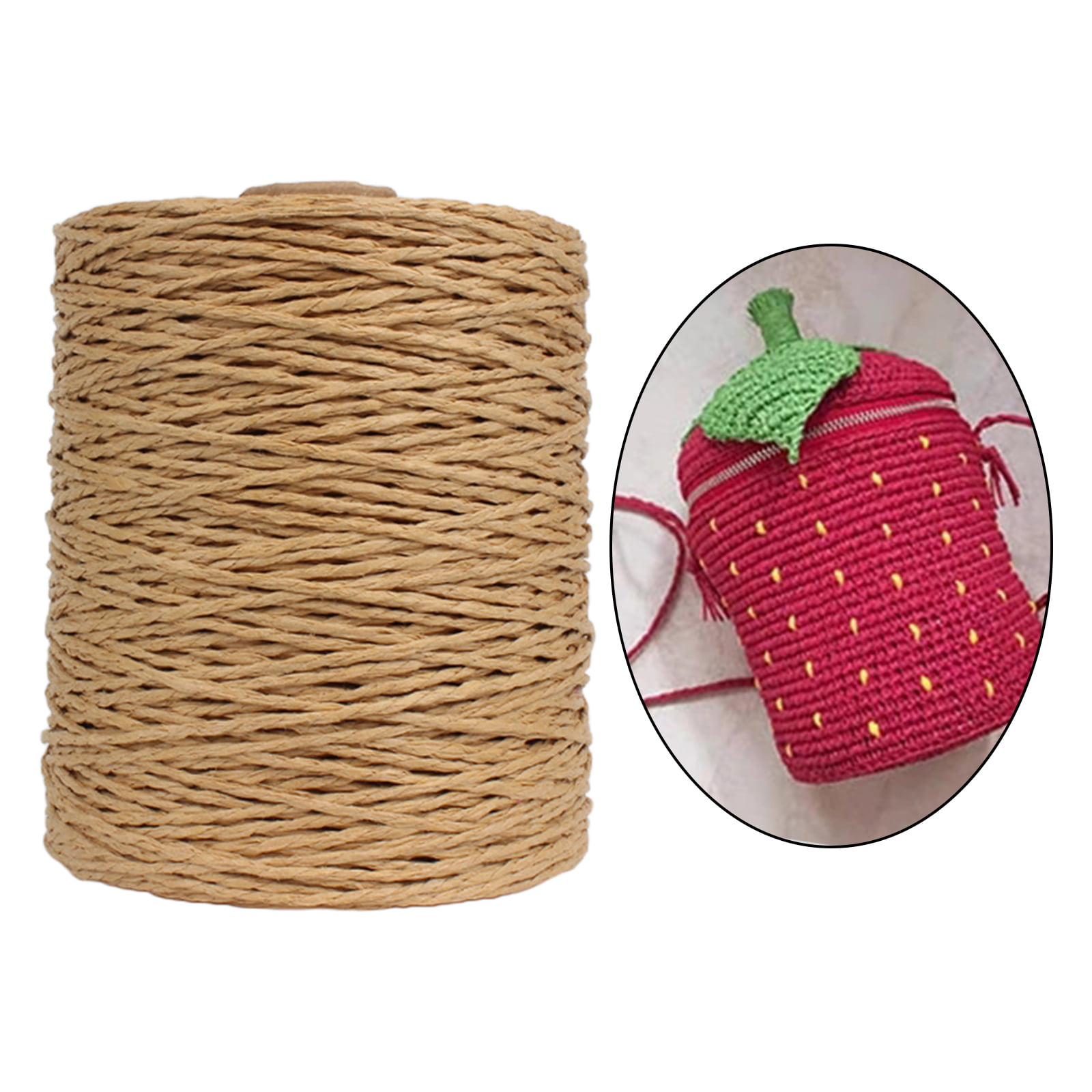 Raffia Stripes Paper String,Twisted Paper Craft String/Cord/Rope for for  Gift Wrapping, DIY Craft, Decoration and Weaving,2mm Thickness,21.8