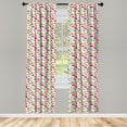 thumbnail image 2 of Ambesonne Animal Cartoon 4-Panel Curtains, Joyous, 56"x84", Green Blue Pink, 2 of 4