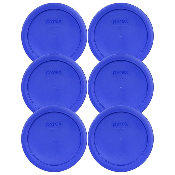 Tapa de almacenamiento de alimentos Pyrex 7201-PC, 4 tazas, plástico azul cadete, x6