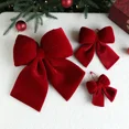 thumbnail image 2 of 1pcs Christmas Bow Large Red Soft Xmas Decor Bow Knot Christmas Tree Ornaments Xmas Hanging Wreath Garland Holiday Home Decor, 2 of 5