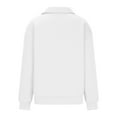 thumbnail image 5 of Cotton Zip Up Jacket Womens Trendy Fall Casual Light-weight Solid Lapel Sweatshirt without Hood Long Sleeve Outwear (M, White), 5 of 6