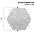 thumbnail image 2 of Honeii Silver Glitter print Leather Coaster Set of 4, ideal for safeguarding your furniture from drinks spills and effortless cleanup-Hexagon, 2 of 6