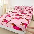 thumbnail image 4 of Homewish Kawaii Dachshund Dog Bed Sheets,Pink Heart Full Size Sheets,4 Pieces,1 Flat Sheet, 1 Fitted Sheet and 2 Pillowcases, 4 of 6