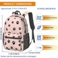 thumbnail image 3 of Dog Paw Print Pink Pattern 17" School Backpacks for Teens,Waterproof Oxford Fabric,S-Shape Padded Straps for School,Travel,Hiking,Camping, 3 of 6
