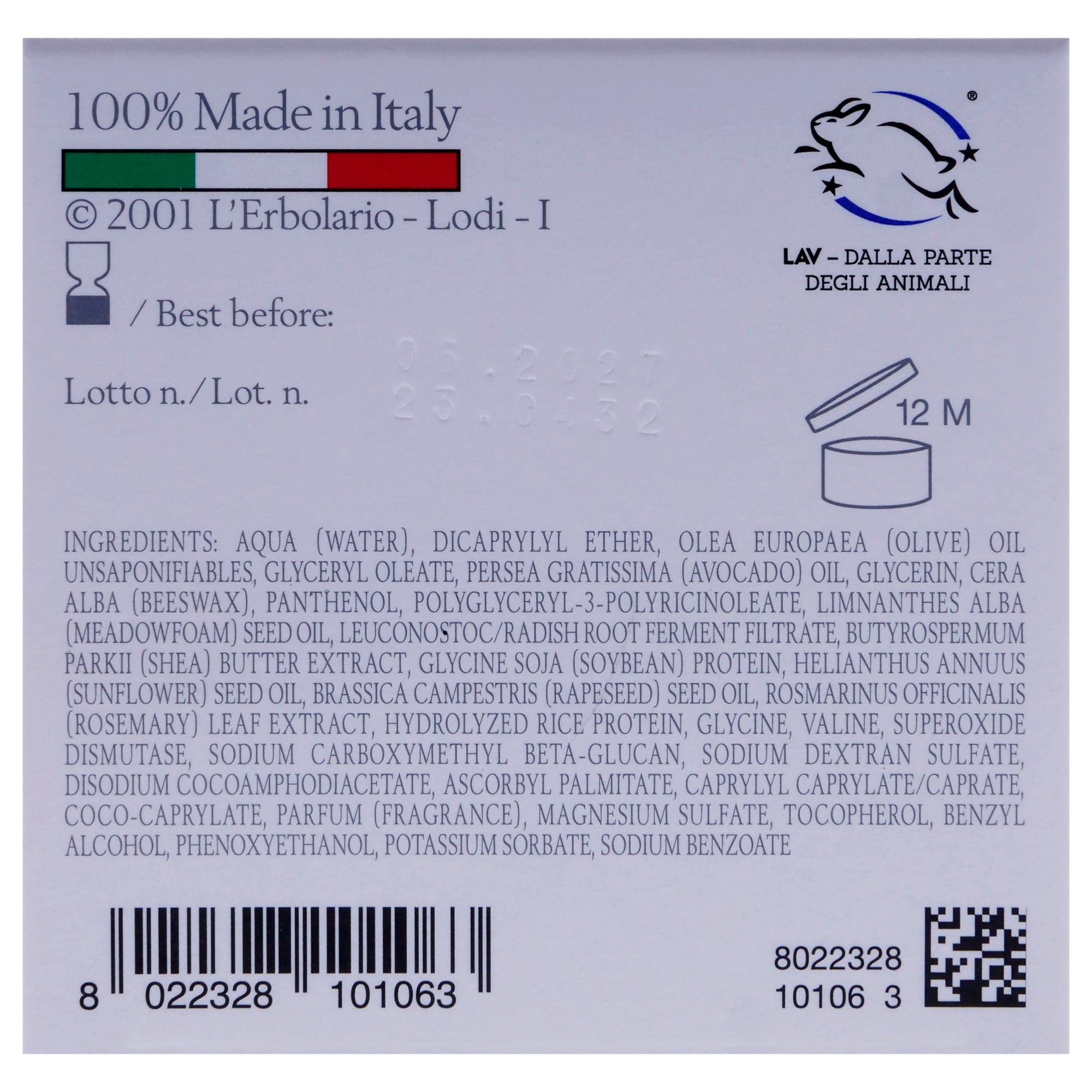 LErbolario Risposta Night Reintegrating Face Cream , 1.6 oz Cream