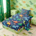 thumbnail image 2 of Manfei Cartoon Dinosaur Animals Twin Sheets,Kawaii Cactus Rainbow Bedding,Blue,3 Pieces,1 Flat Sheet,1 Fitted Sheet and 1 Pillowcase, 2 of 6