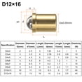 thumbnail image 2 of Uxcell 6pcs Ball Point Spring Plunger 12x16mm Brass Small Ball Plunger, 2 of 5