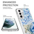 thumbnail image 3 of Samsung Galaxy S21 Plus 5G Phone Case, Rosebono Hybrid Bling Glitter Sparkle Epoxy Graphic Marble Colorful Silicone Skin Cover Armor Case for Samsung Galaxy S21 Plus 5G (Blue), 3 of 6