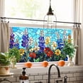 thumbnail image 2 of Stained Glass Window Film, Flower Static Cling Privacy Film Decorative UV Sun Blocking Non-Adhesive Glass Covering, Removable Reusable Colorful Stickers for Home Bathroom Door Living Room Kitchen, 2 of 7