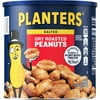 PLANTERS Salted Dry Roasted Peanuts, Party Snacks, Plant Based Protein, 52 oz Canister