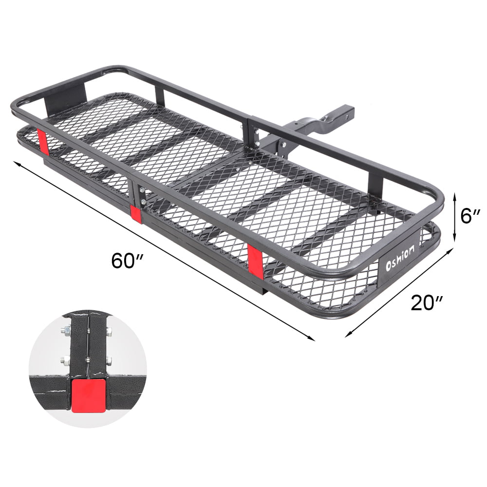 COMOTS JR1863 500LBS Folding Luggage Cargo Basket Heavy Duty Steel carrier luggage tray for Truck SUV Trailer Receiver Hitch Rack