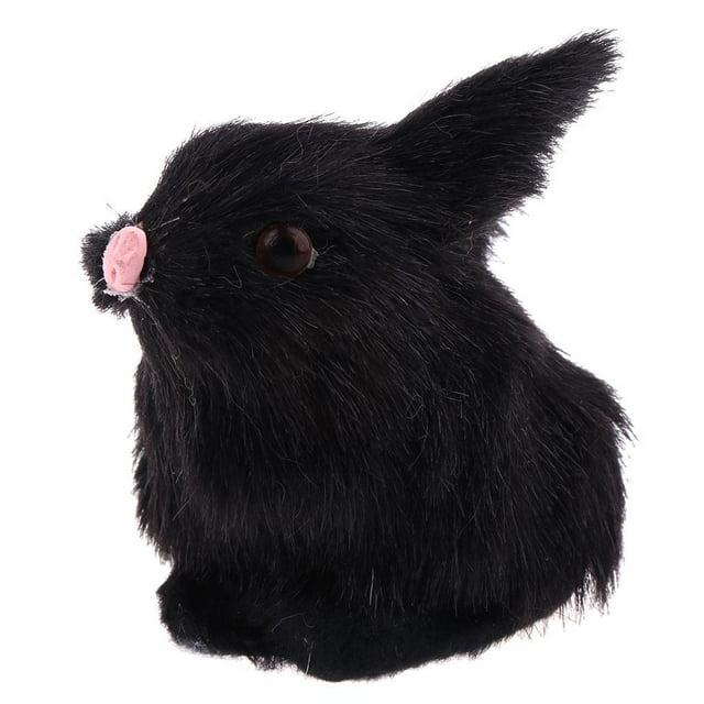Simulation Plush Stuffed Rabbit Hare Bunny Animals Model Figure Plush Figures Black