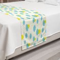 thumbnail image 2 of Sky Bed Runner, Colorful Sketched Repetitive Sun Behind Clouds and Lines Illustration, Decorative Accent Bedding Scarf for Hotels Homes and Guestrooms, King, Pale Turquoise Yellow, by Ambesonne, 2 of 2