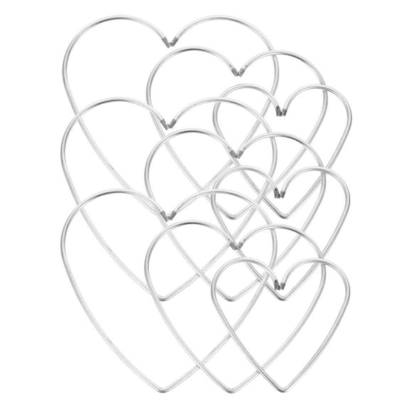Pawsdot 9Pcs Catcher Metal Hoops Diy Accessory Heart Shape Silver for Girls and Craft Making