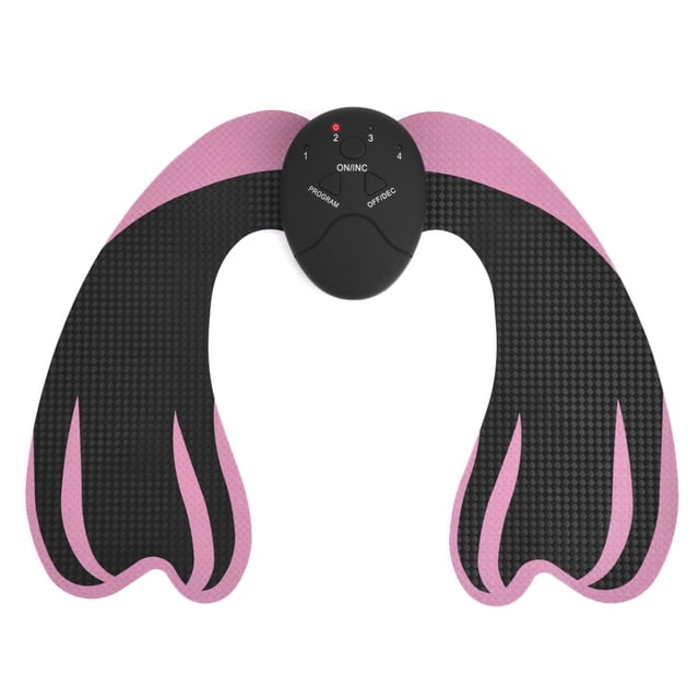 BRI Máquina de masaje de elevación de glúteos EMS, masajeador de estimulación muscular de cadera, negro + rosa
